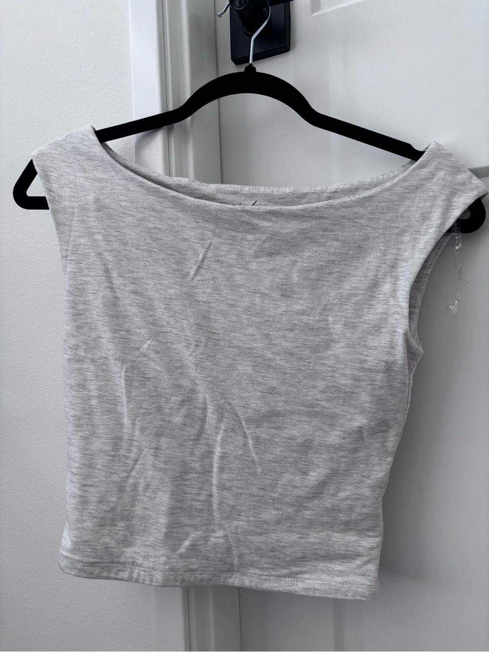 Pink Rose Heather Light Gray Scoop Neck Tank Top
